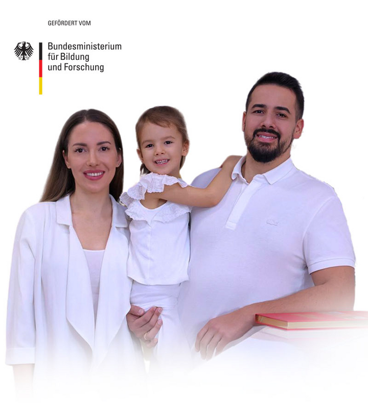 Alexander Srokovskyi mit seiner Familie in Baden-Baden